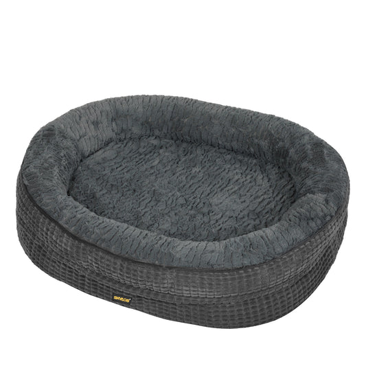 Skylos Orthopedic Plush Dog Bed Soft Washable Pet Bed Grey Cosy Cushion M Size