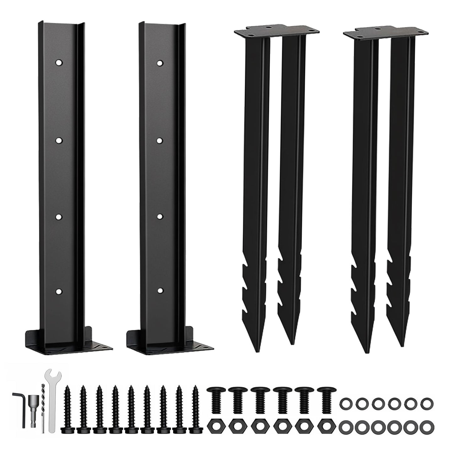 Traderight Heavy Duty Garden Metal Fence Post Repair Stake Anchor Ground Spike