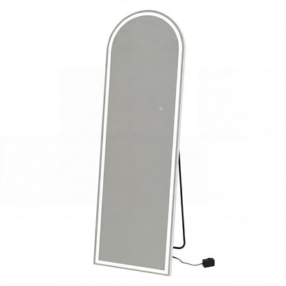 Yezi Full Length Mirror Arched LED Touch Buttons Light-Adjustable 165x60cm White