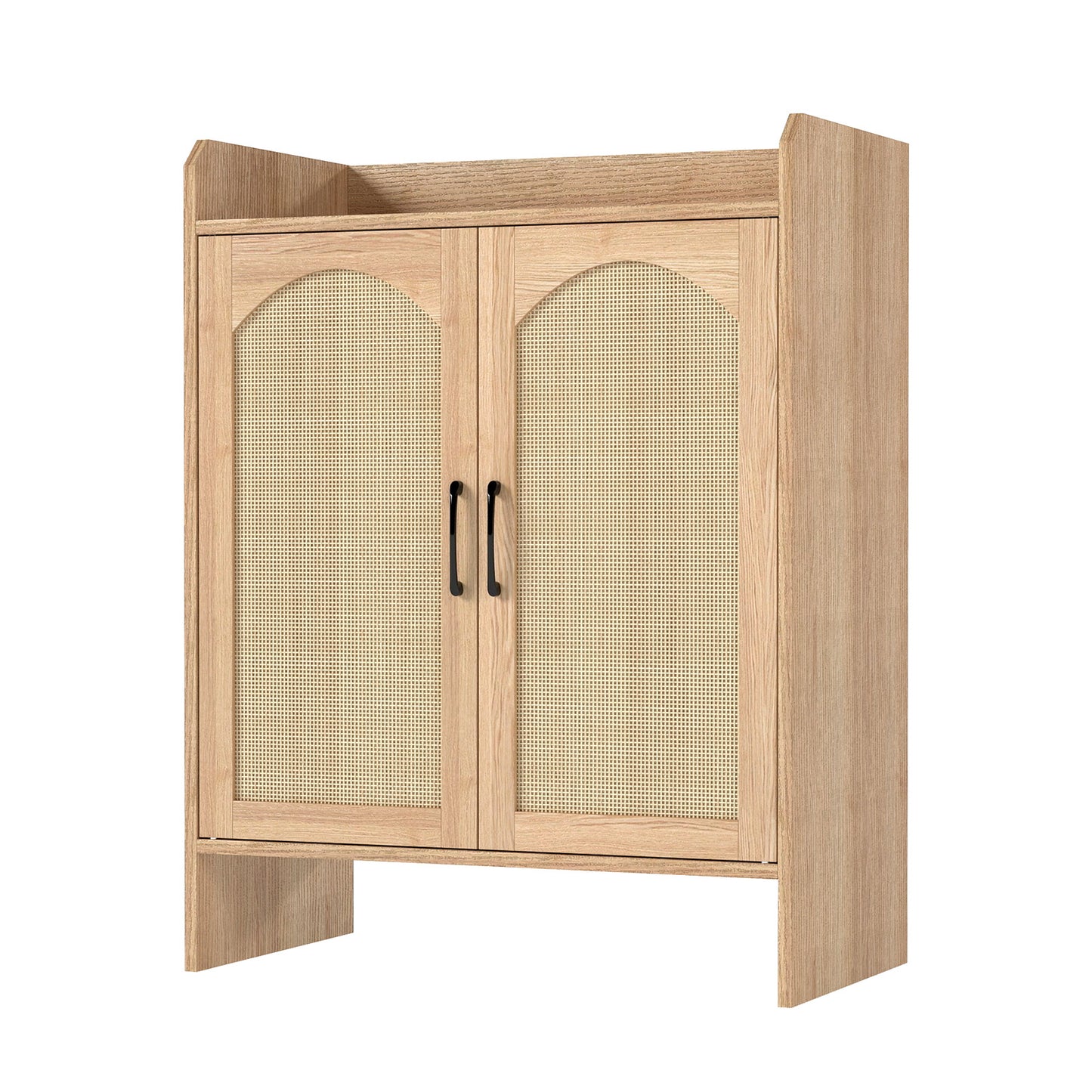Levede Shoe Cabinet 5-Layer Rattan Wooden Doors Adjustable Entrance Storage
