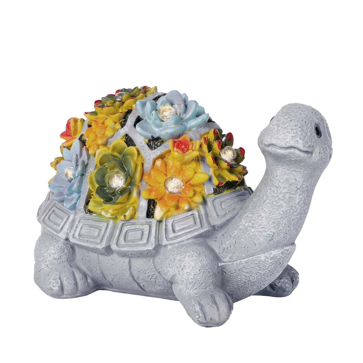 Emitto Resin Garden Ornaments Outdoor Solar Turtle Statue with LED Patio Decor