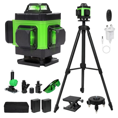 Traderight 16 Line Laser Level 4D Green Cross Line Self Leveling Rotary Measure