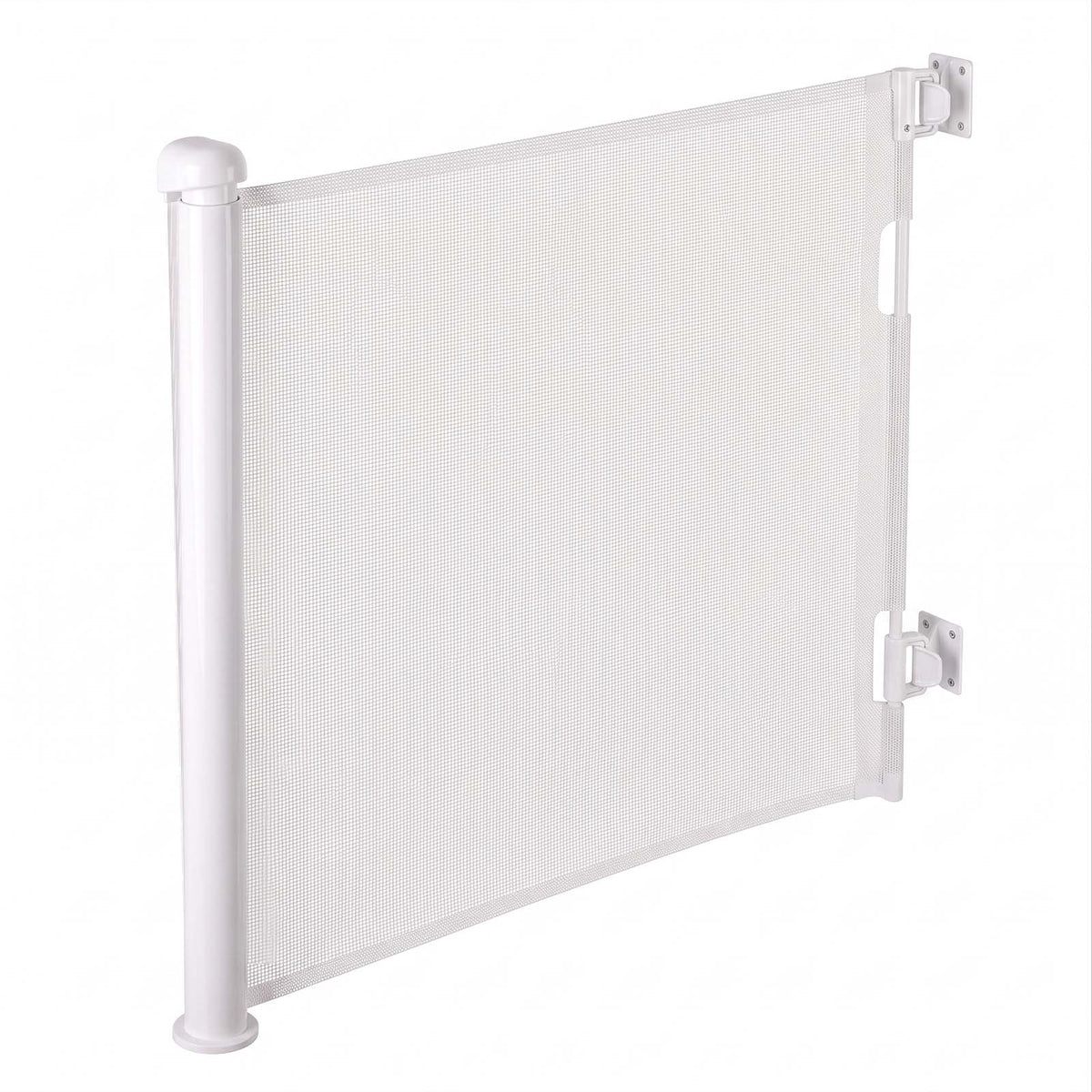 Dekko Retractable Stair Gate One Hand Lock 150cm PVC Mesh For Hallways Grey