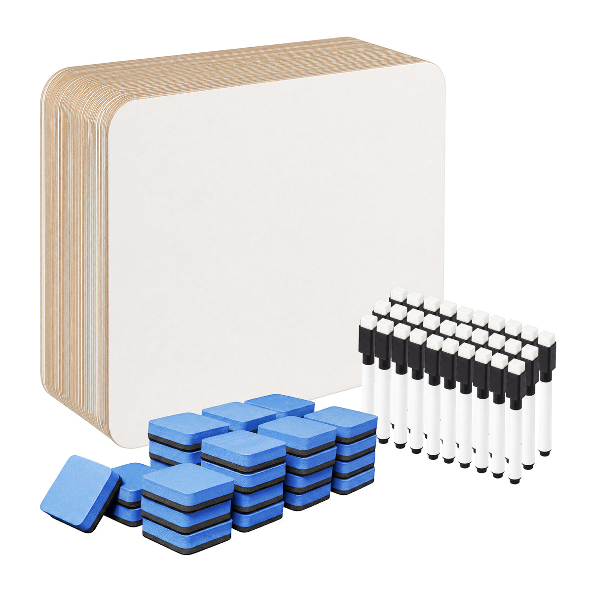 Levede Mini Whiteboard 30 Pack White Boards With Pens Erasers Classroom White
