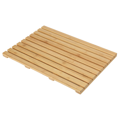 Levede Slatted Duck Board Shower Bath Mat Natural Bamboo Anti-Slip Rectangle