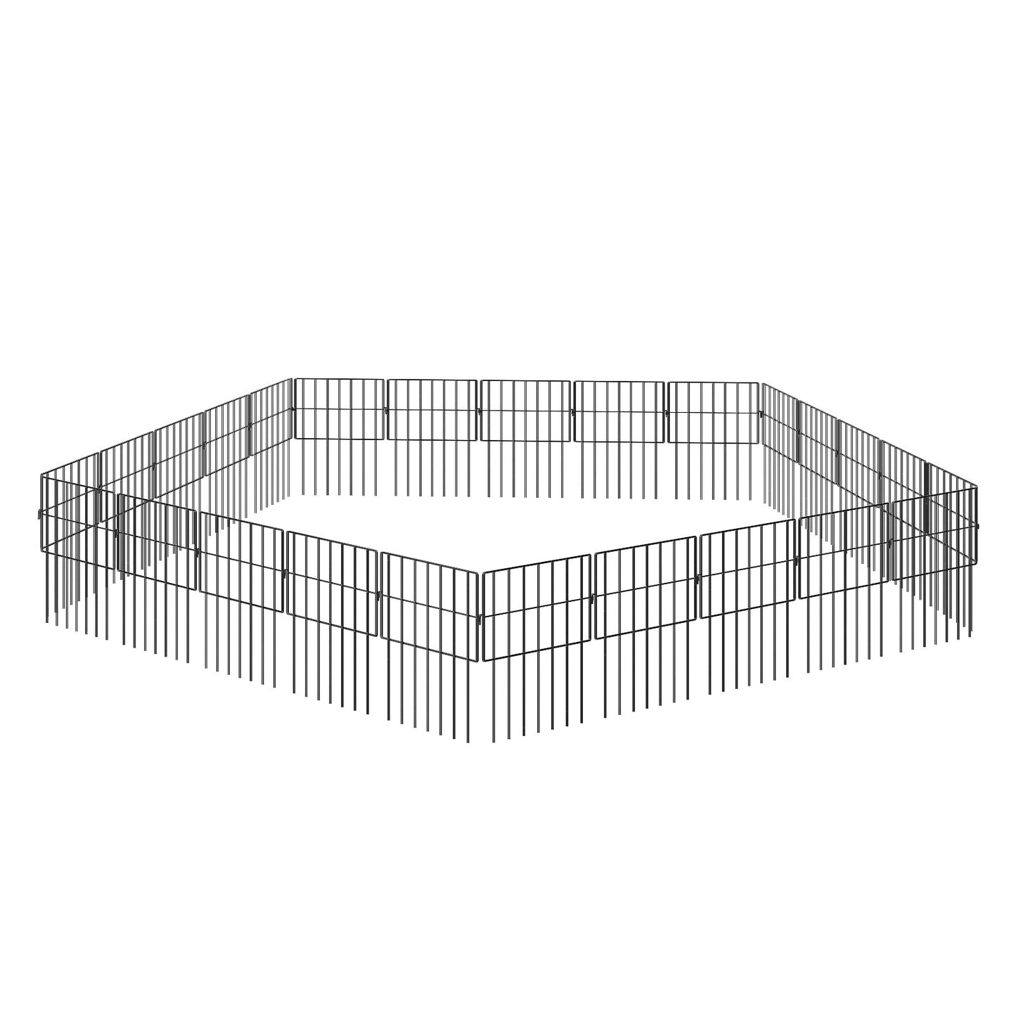 Levede 25 Pack Animal Barrier Metal Decorative Garden Fence Outdoor Pet Border