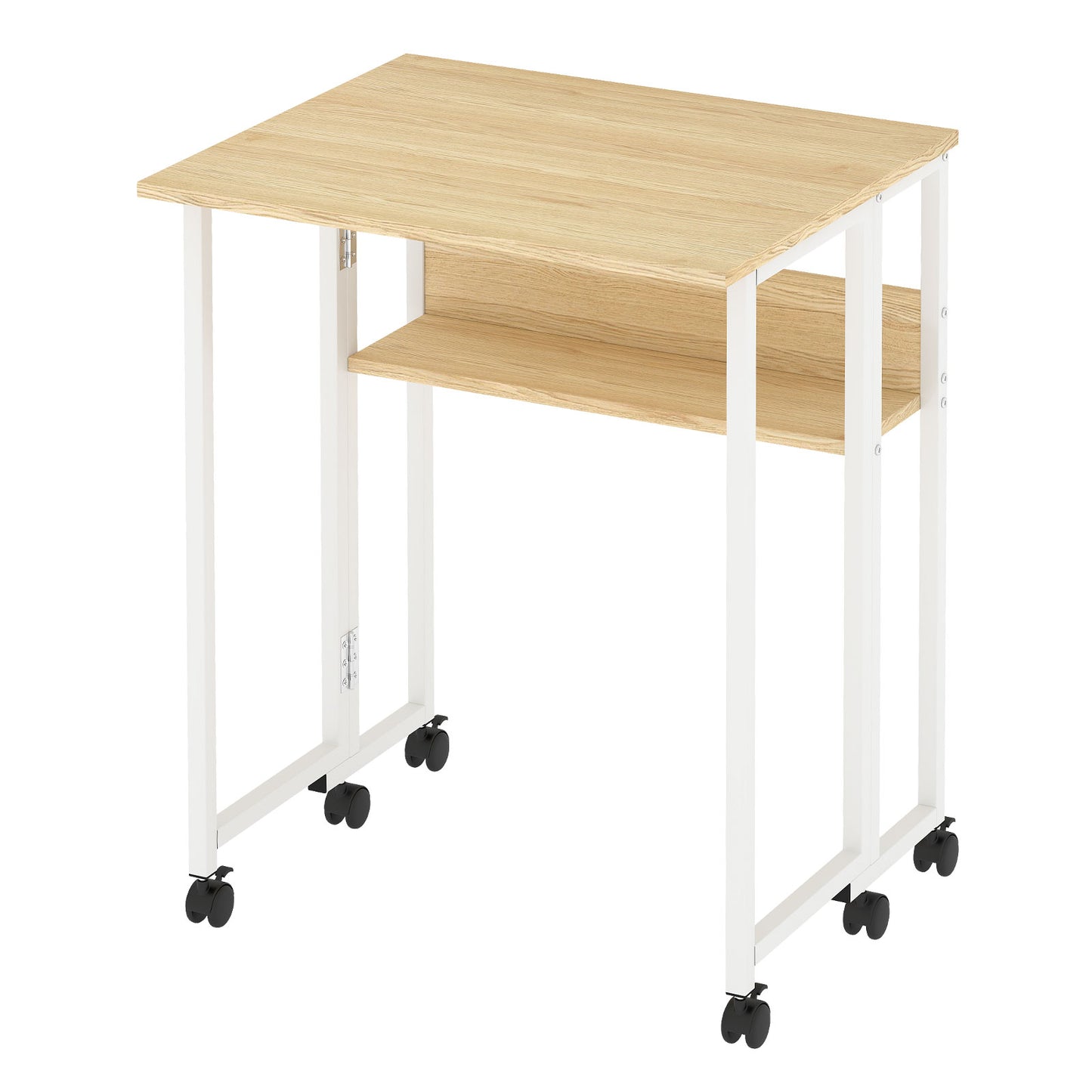 Levede Folding Computer Desk Extandable Table with Storage Shelf Wheeled Compact