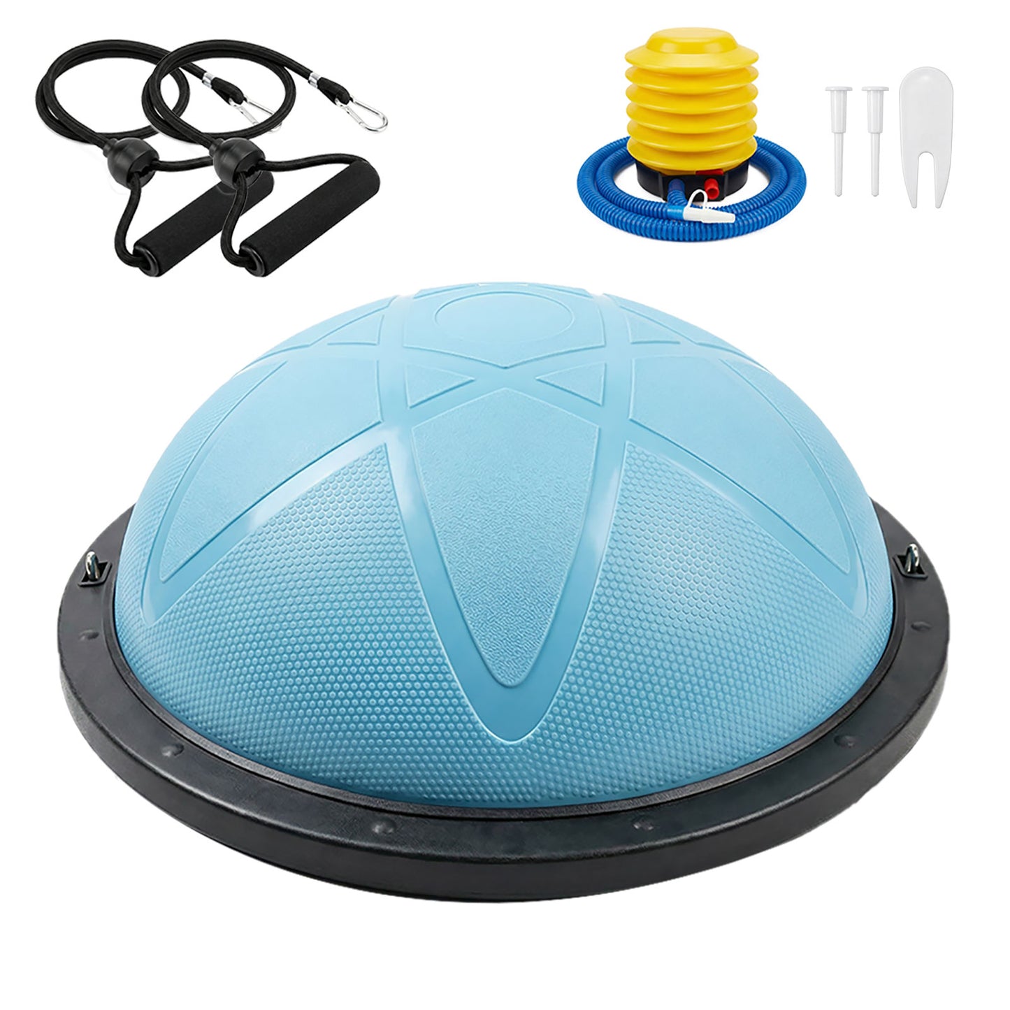 Centra Half Balance Ball Trainer with Resistance Bands Pump Yoga Pilate Fitness