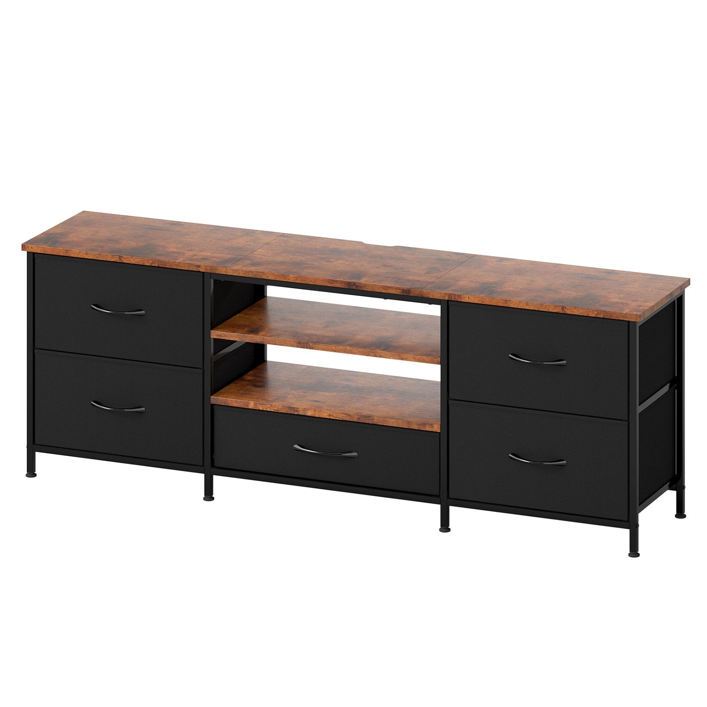 Levede TV Stand Cabinet Entertainment Unit 140cm with 5 Storage Drawers Shelves