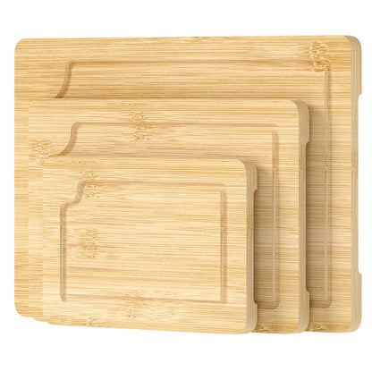 Toque 3Pcs Bamboo Cutting Board Set Chopping Boards Serving Platter Kitchen