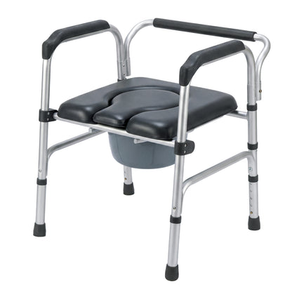 Levede 3 in 1 Commode Chair Folding Shower Chair Toilet Seat Riser Adjustable