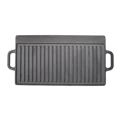 Toque Reversible Cast Iron Griddle Plate Non-Stick Grill Skillet Pan 49.5cm BBQ