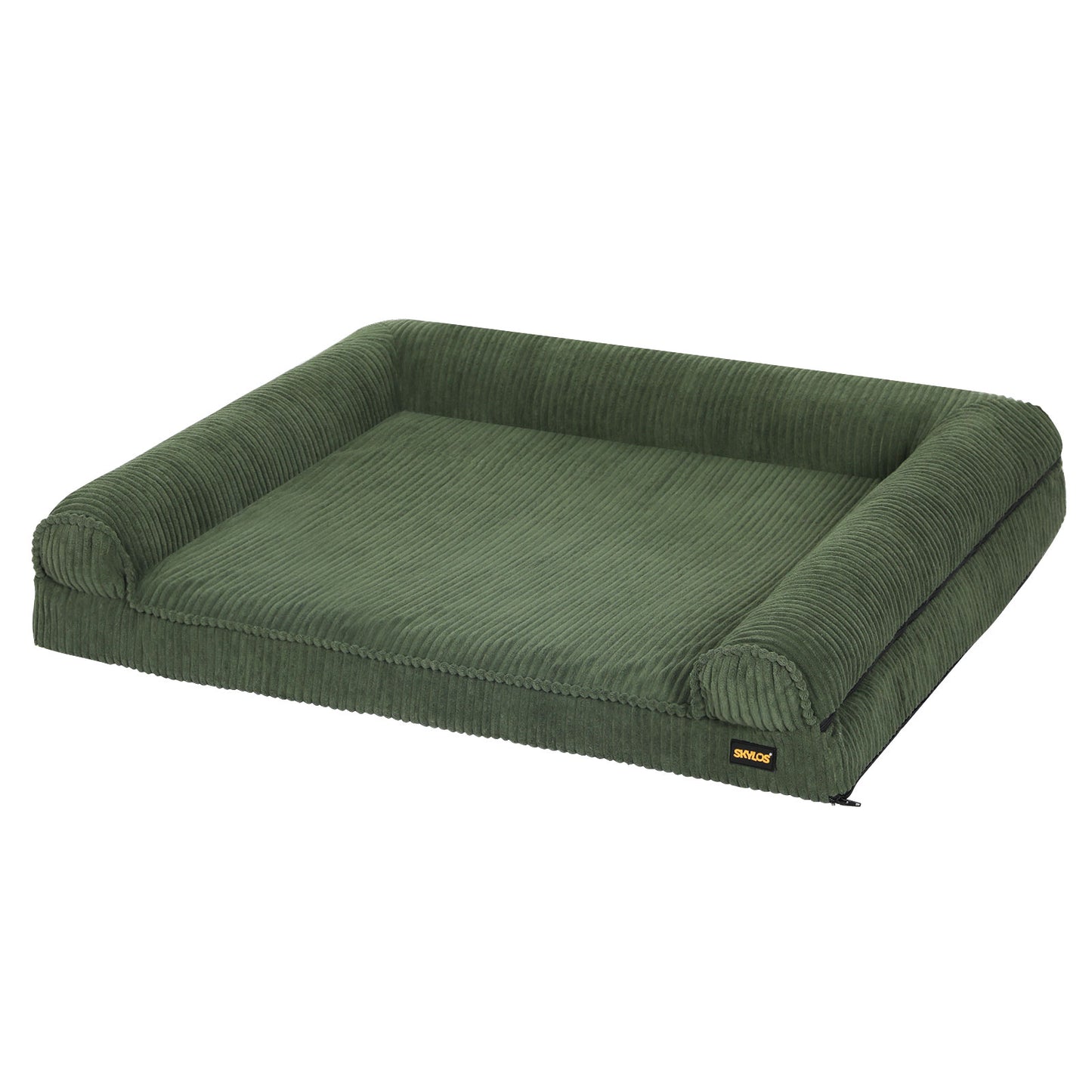 Skylos Orthopaedic Dog Bed Corduroy Washable Waterproof Pet Mattress Foam Green