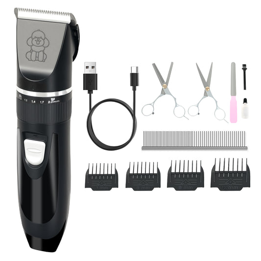 Skylos Pet Clipper Kit Dog Cat Grooming Cordless Low Noise Adjustable Trimmer