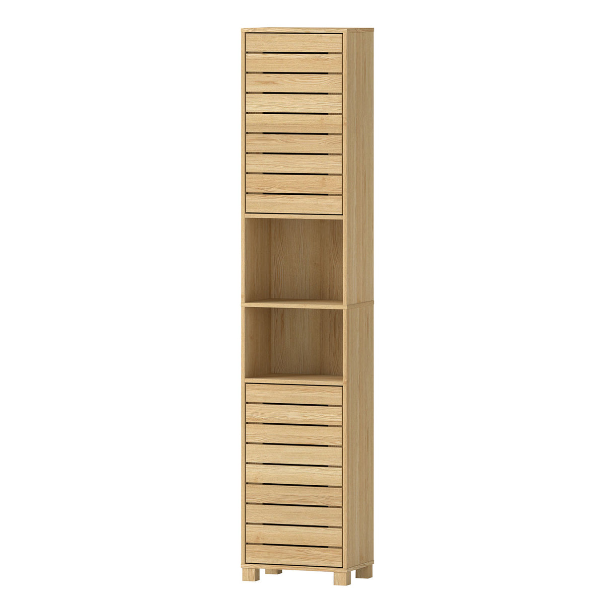Levede Bathroom Storage Cabinet Hallway Tall Cupboard Adjustable Shelves Oak