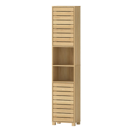 Levede Bathroom Storage Cabinet Hallway Tall Cupboard Adjustable Shelves Oak