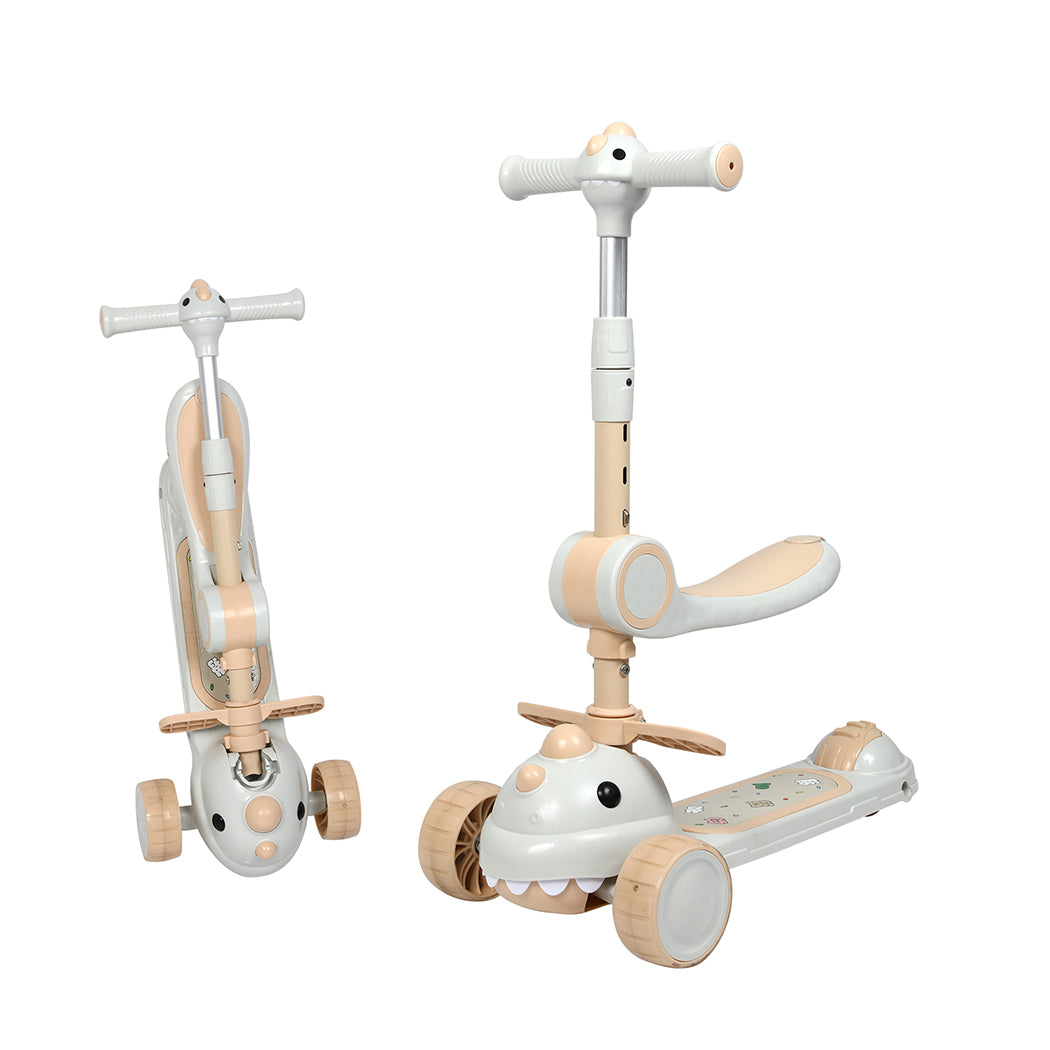 Dekko Kids Scooter Foldable Flip-able Seat Adjustable Height LED Light Music