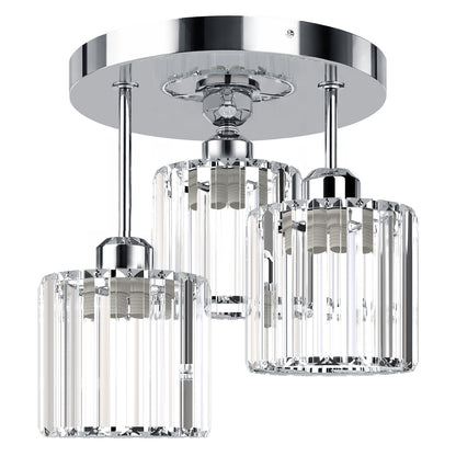 Emitto Crystal Ceiling Light Semi Flush Mount Chandelier Modern Hallway Lamp