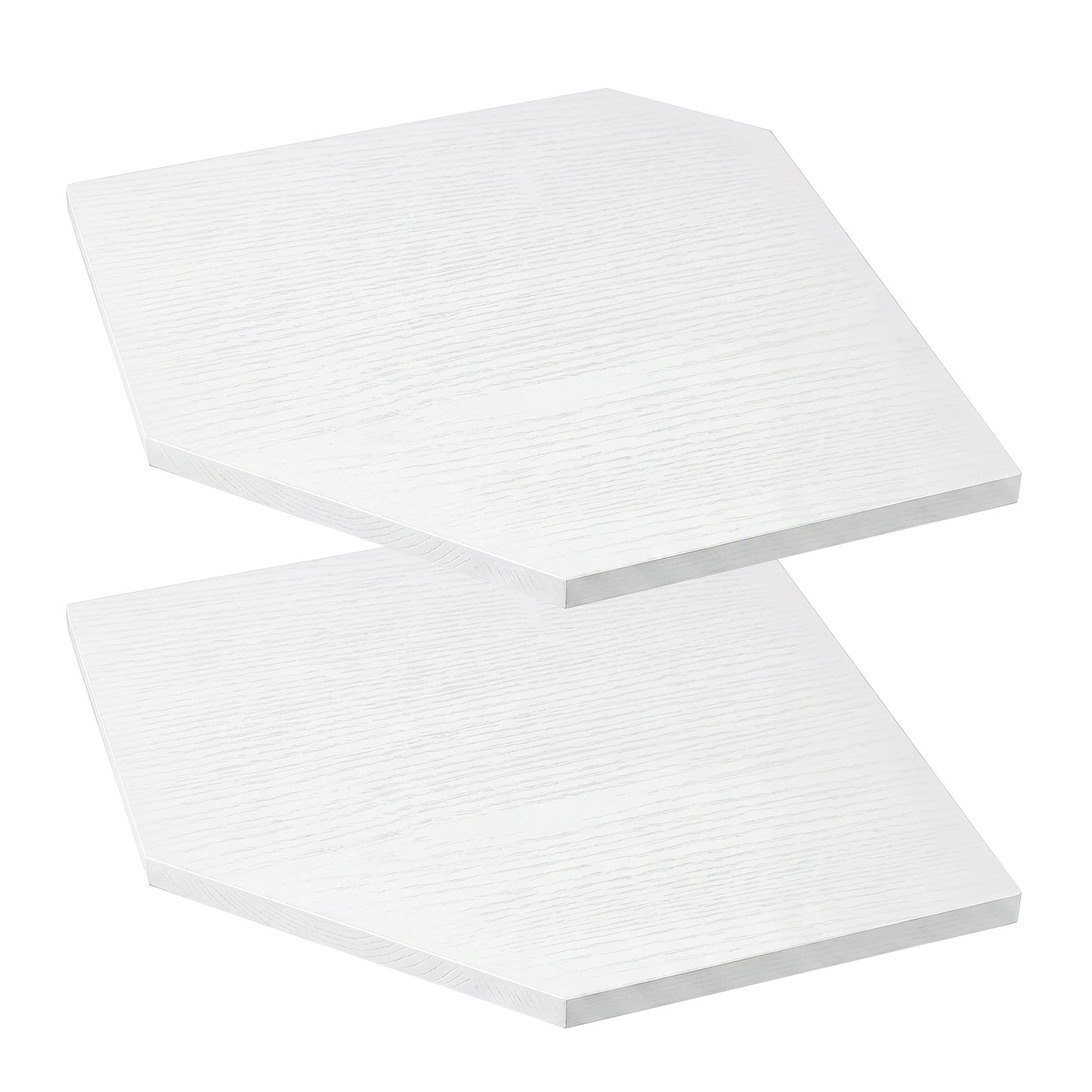 Levede 2 Pack Floating Corner Shelves Cable Cut-Out Wall Mounted Storage White