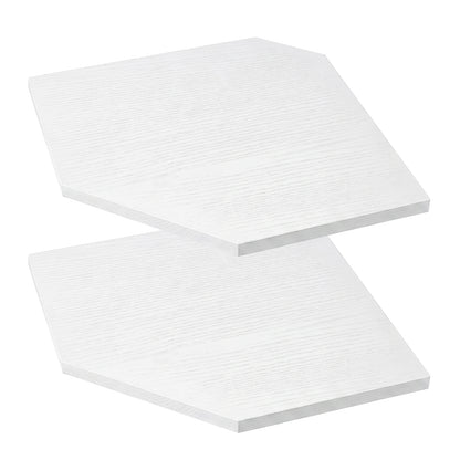 Levede 2 Pack Floating Corner Shelves Cable Cut-Out Wall Mounted Storage White