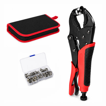 Snap Fastener Kit Adjustable Press Tool for Boat Covers Leather Cloths Red