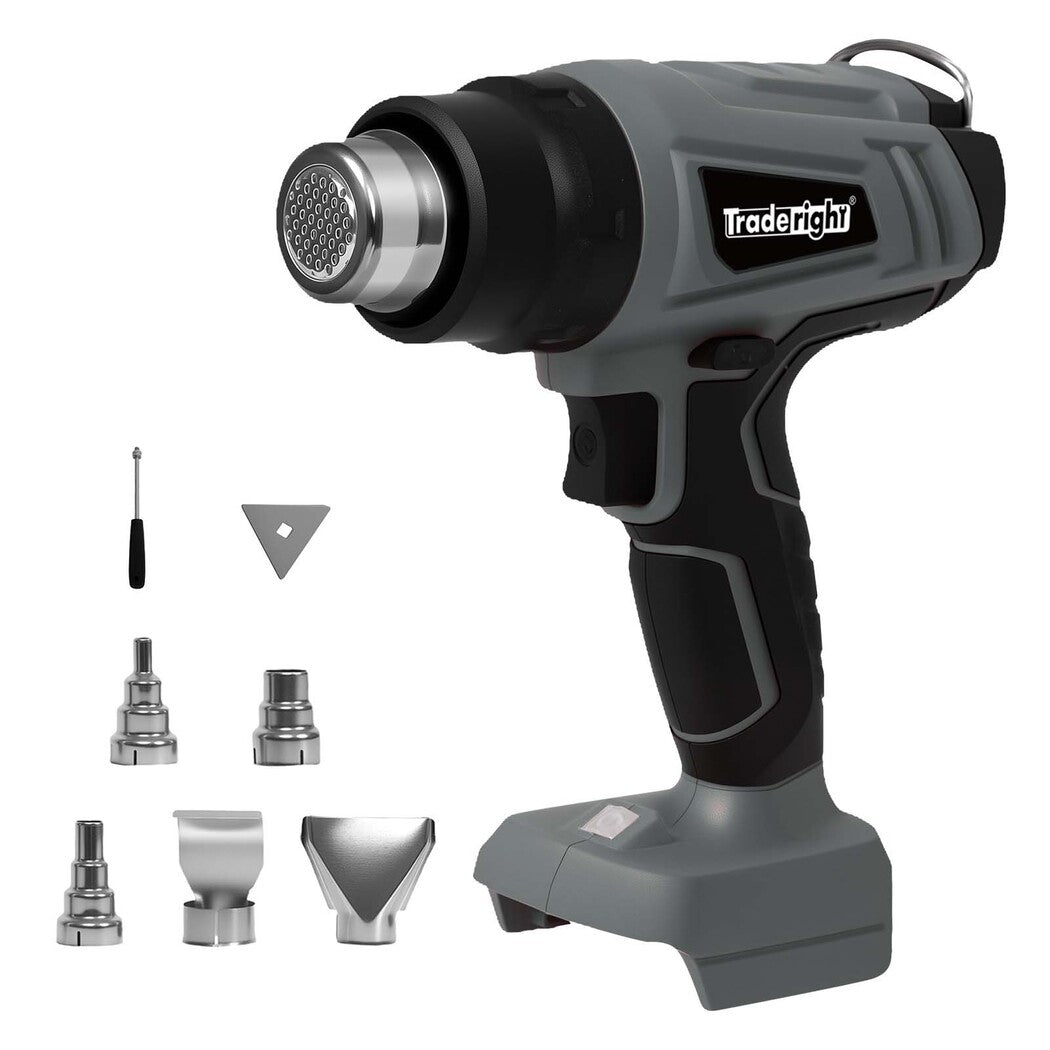 Traderight Hot Air Heat Gun Electric Cordless 21V with 5 Nozzles (No Battery)