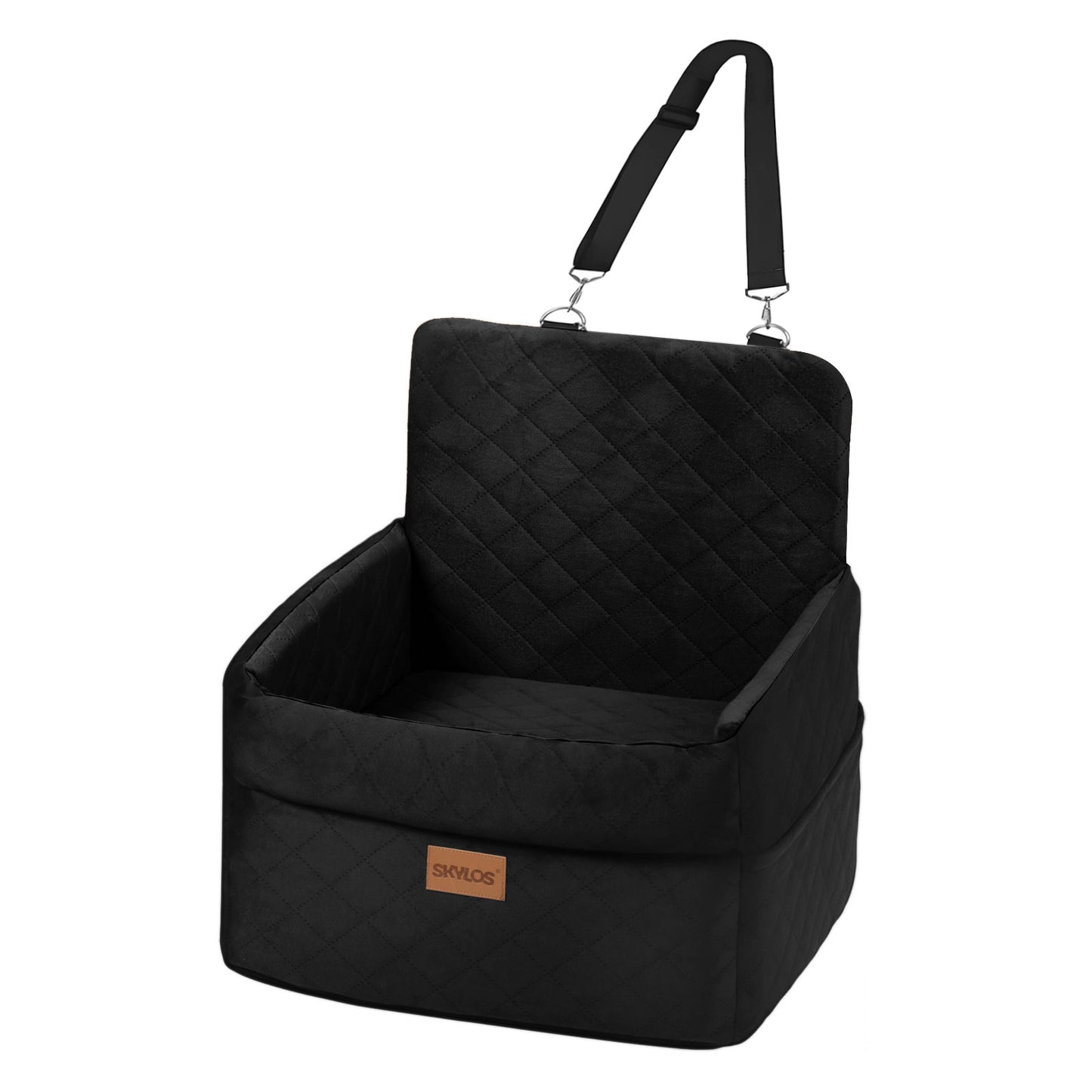 Skylos Dog Booster Car Seat Cosy Cats Pet Travel Bed with Safety Leash Black