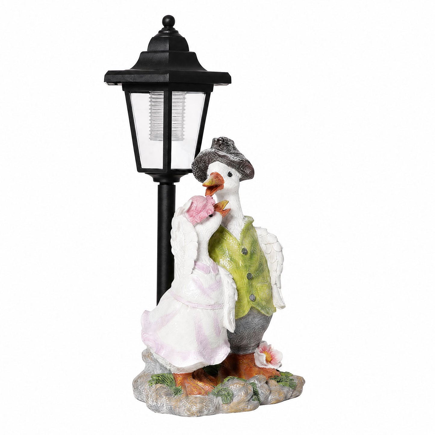 Emitto Garden Ornaments Outdoor Solar Duck Sculpture with LED Light for Patio