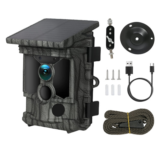 Centra Solar Trail Camera 4K 112MP Hunting Game Cam Wifi Bluetooth 64GB Card