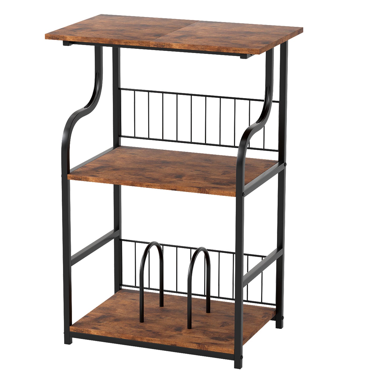 Levede 3 Tier Record Player Stand Turntable Vinyl End Side Table 2 Storage Shelf