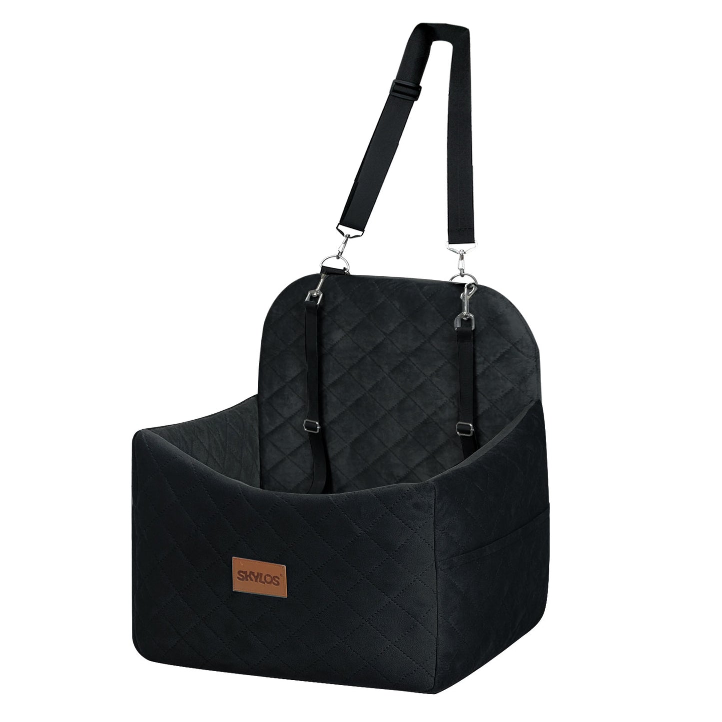 Skylos Pet Booster Dog Car Seat Safe Travel Carrier Bed Bag Basket Puppy Black