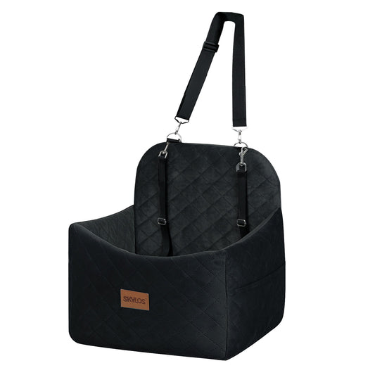 Skylos Pet Booster Dog Car Seat Safe Travel Carrier Bed Bag Basket Puppy Black