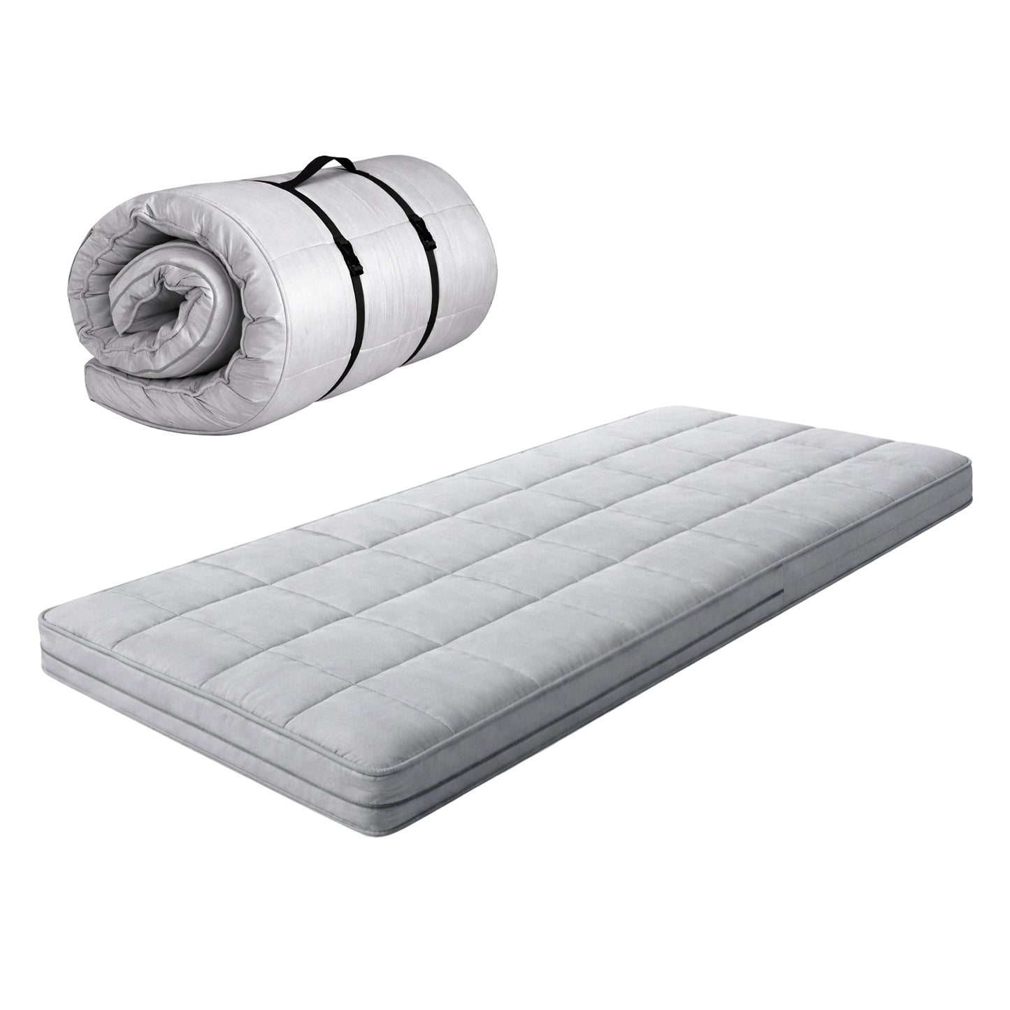 Lavio Folding Floor Mattress Bed Topper Single 10cm Roll Up for Caravan Camper