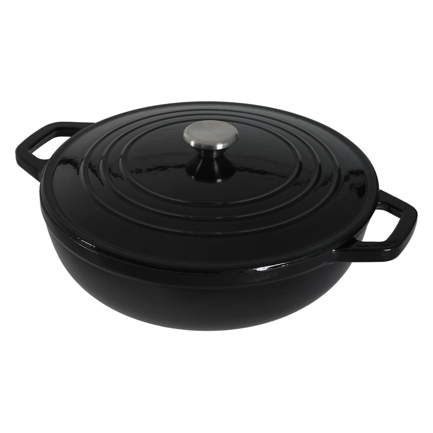 Toque Cast Iron Enameled Dutch Oven Bread Baking Casserole Pot Self-Basting Lid