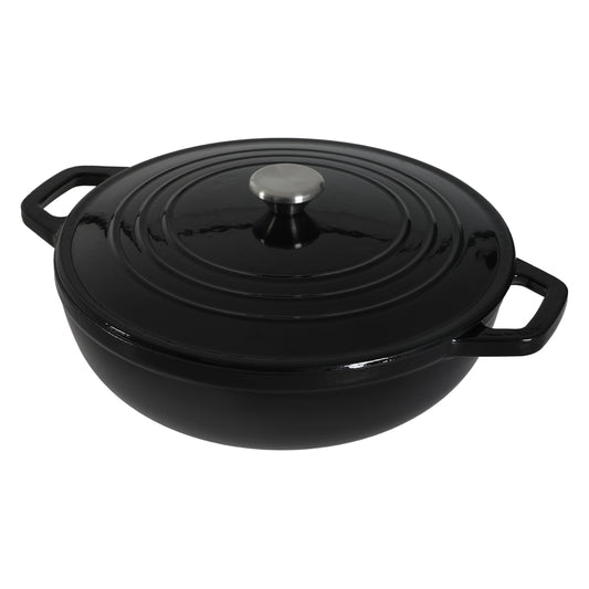 Toque Cast Iron Enameled Dutch Oven Bread Baking Casserole Pot Self-Basting Lid