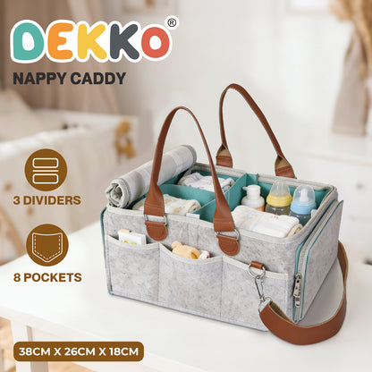 Dekko Nappy Caddy Organiser Baby Diaper Storage Bag With Shoulder Strap Portable