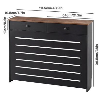 Levede Radiator Cabinet with Drawers Slat Grill Storage Shelf Guard Furniture