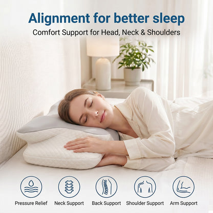 Lavio Ergonomic Pillow Cervical Neck Memory Foam Orthopedic Shoulder Pain Relief