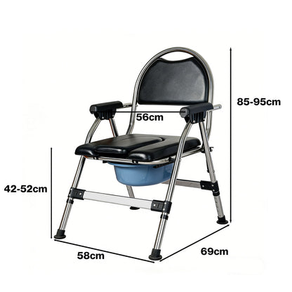 Levede Folding Commode Chair Adjustable Height Bedside Toilet Shower Seat 150kg