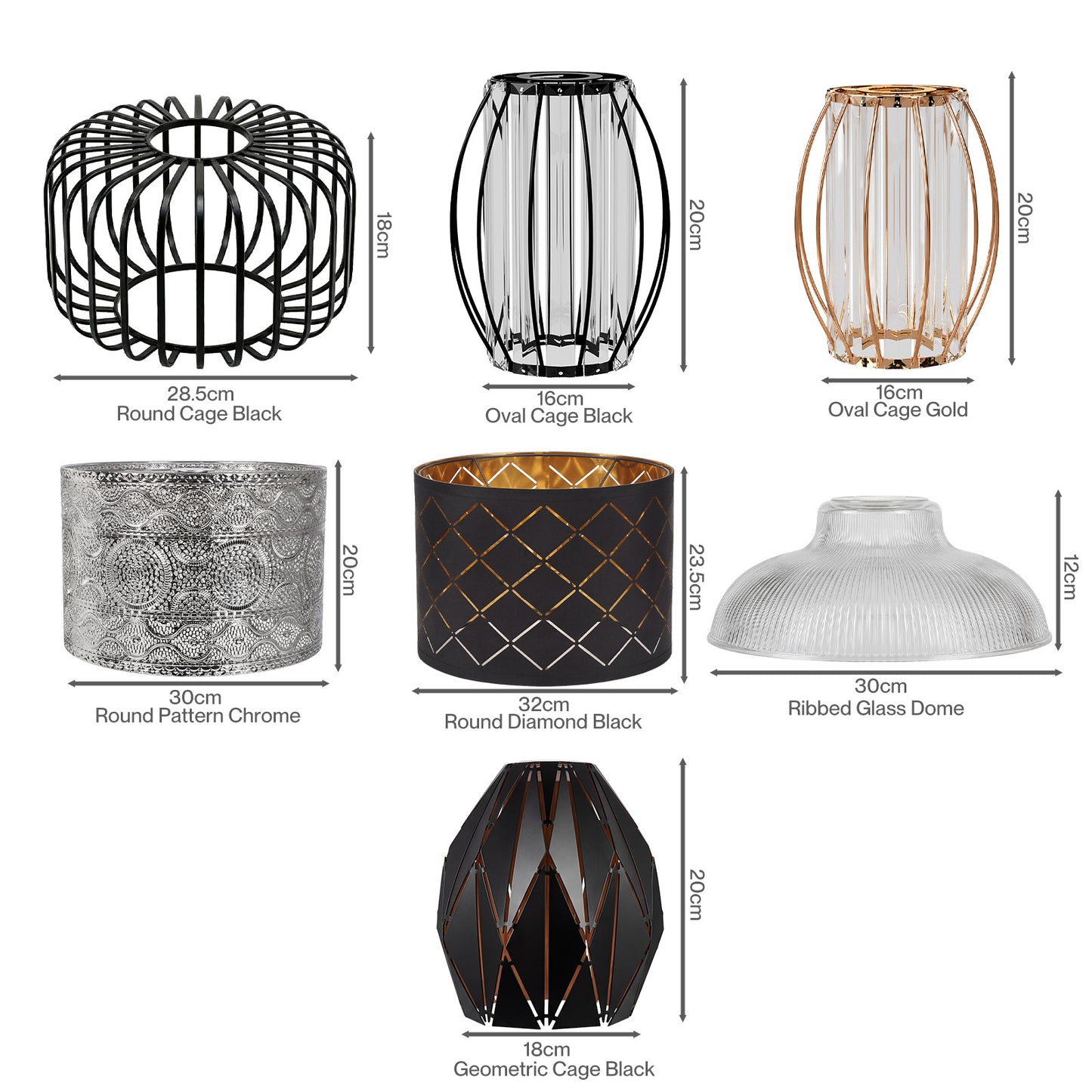 Emitto Ceiling Light Shade Easy Fit Pendant Lampshade Woven Metal Glass E27 B22