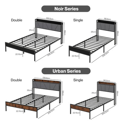 Levede Bed Frame Metal Platform with Headboard Heavy Duty Home Furniture Storage