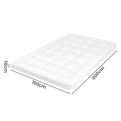 Lavio Thick King Mattress Topper 10cm Microfibre Washable with Elastic Strap