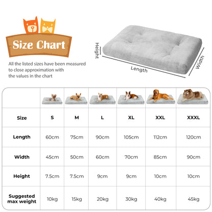 Skylos Large Dog Bed Plush Cat Pet Cushion Mat Dog Crate Mattress Washable Soft