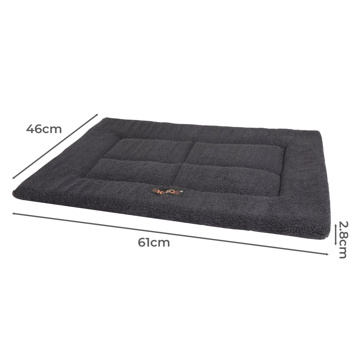 SKYLOS Dog Bed Mattress Soft Plush Cat Bed Non Slip Pet Kennel Crate Mat 61x46cm