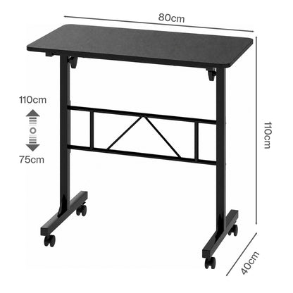 Levede Standing Desk Small Adjustable Height Folding Office 50kg Load Black