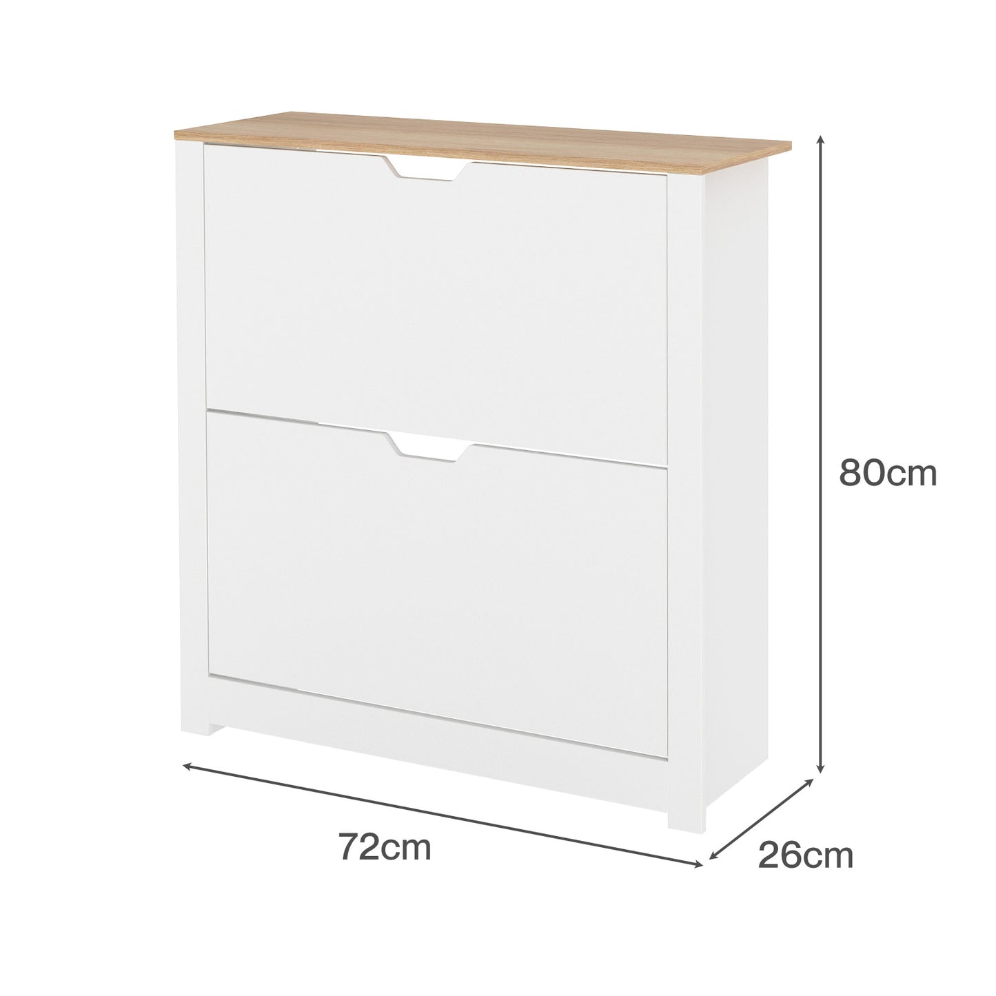 Levede Shoe Cabinet White Narrow Flip Drawers Adjustable Shelves Storage Cabinet