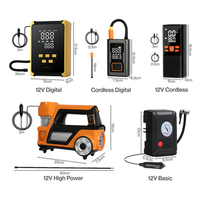 Manan Car Tyre Inflator 150PSI 12V Digital Air Compressor Pump Portable LED