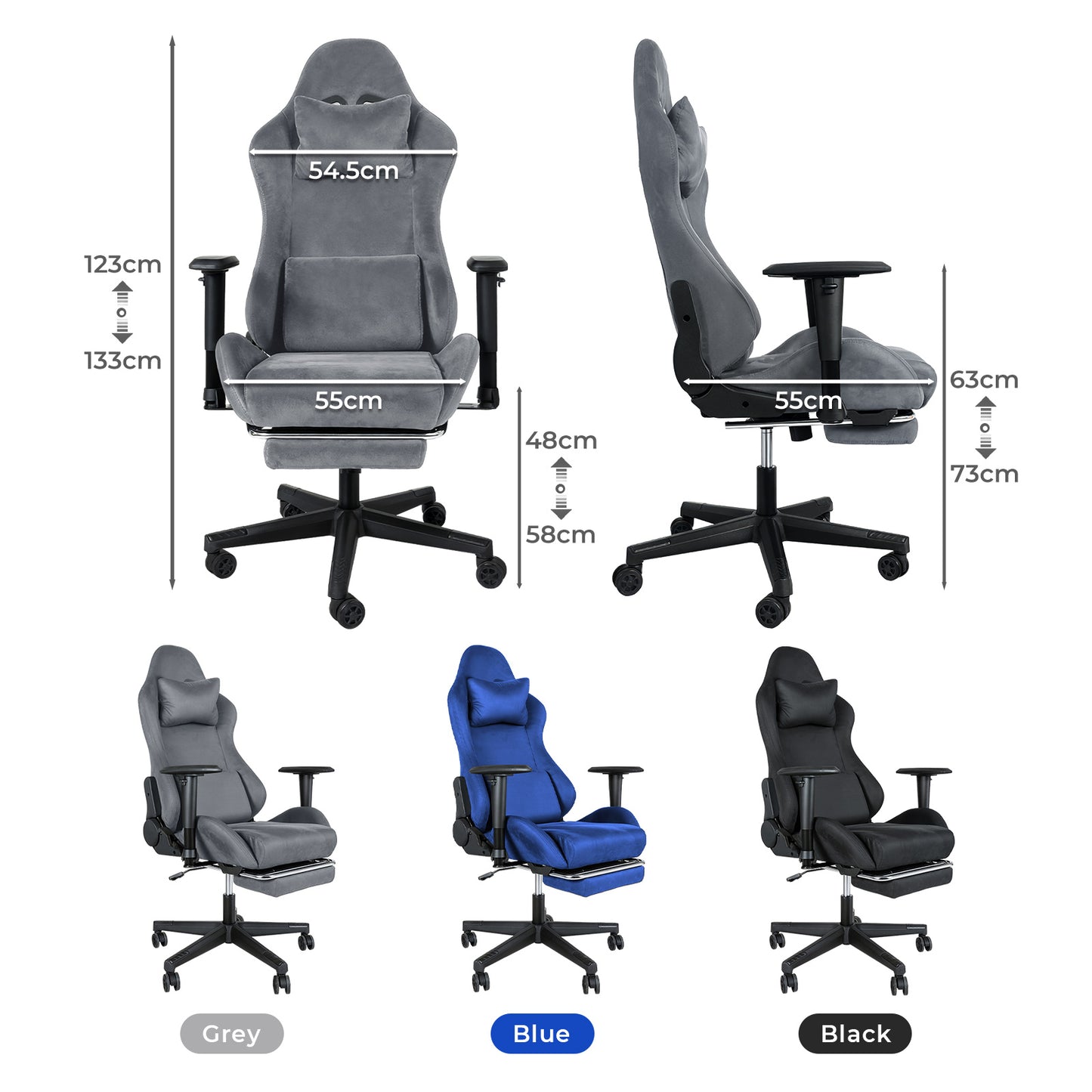 Levede Office Gaming Chair Luxury Warm Recliner Spring Padding with Footrest