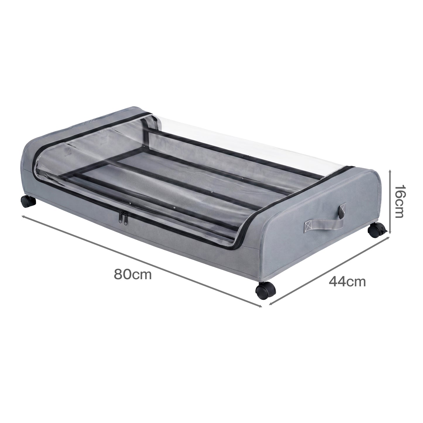Levede Under Bed Storage Boxes with Lids  46L x2  Rolling  Grey  Oxford