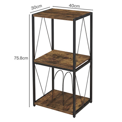Levede Retro Record Player Stand 3 Tier Storage for Vinyl Records Brown
